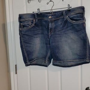 Silver jean shorts plus size 24